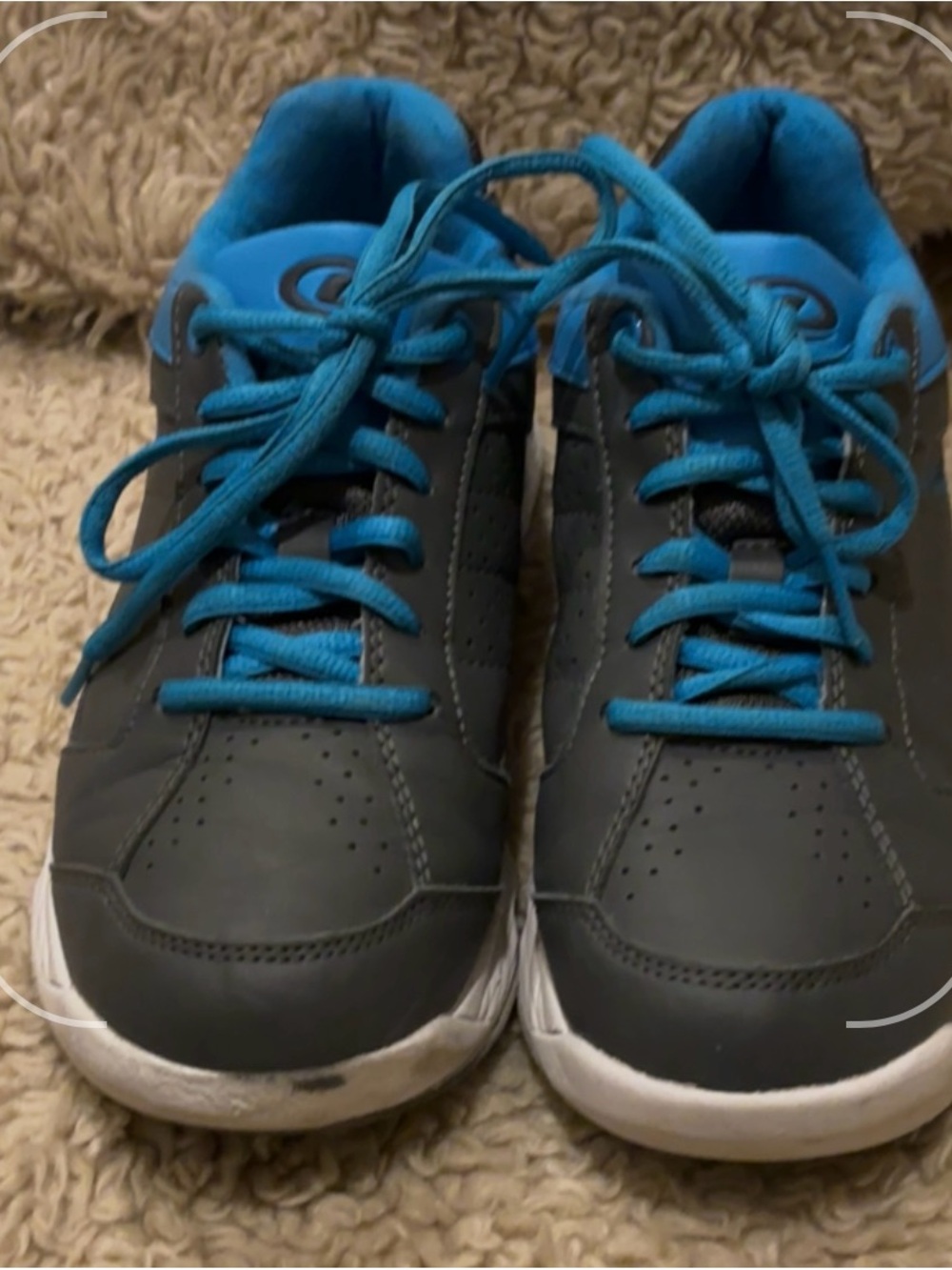 Kids Gray and Teal Dexter Bowling shoes